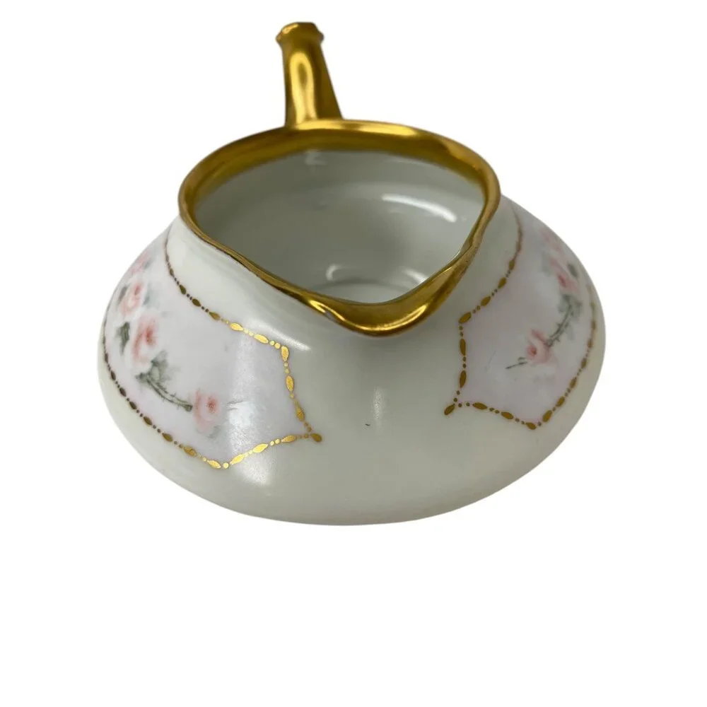 Antique J & C Creamer Bone China Pink Roses Gold Trim Portland‎ G.H.B 5